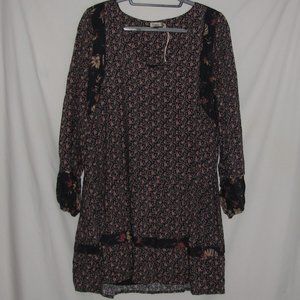 NEW Womens Faherty Floral Long Sleeve Peasant Cottagecore Mini Dress Size Medium